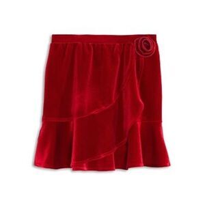 Aqua Girl Red Velvet Rose Skirt Size M 9/10